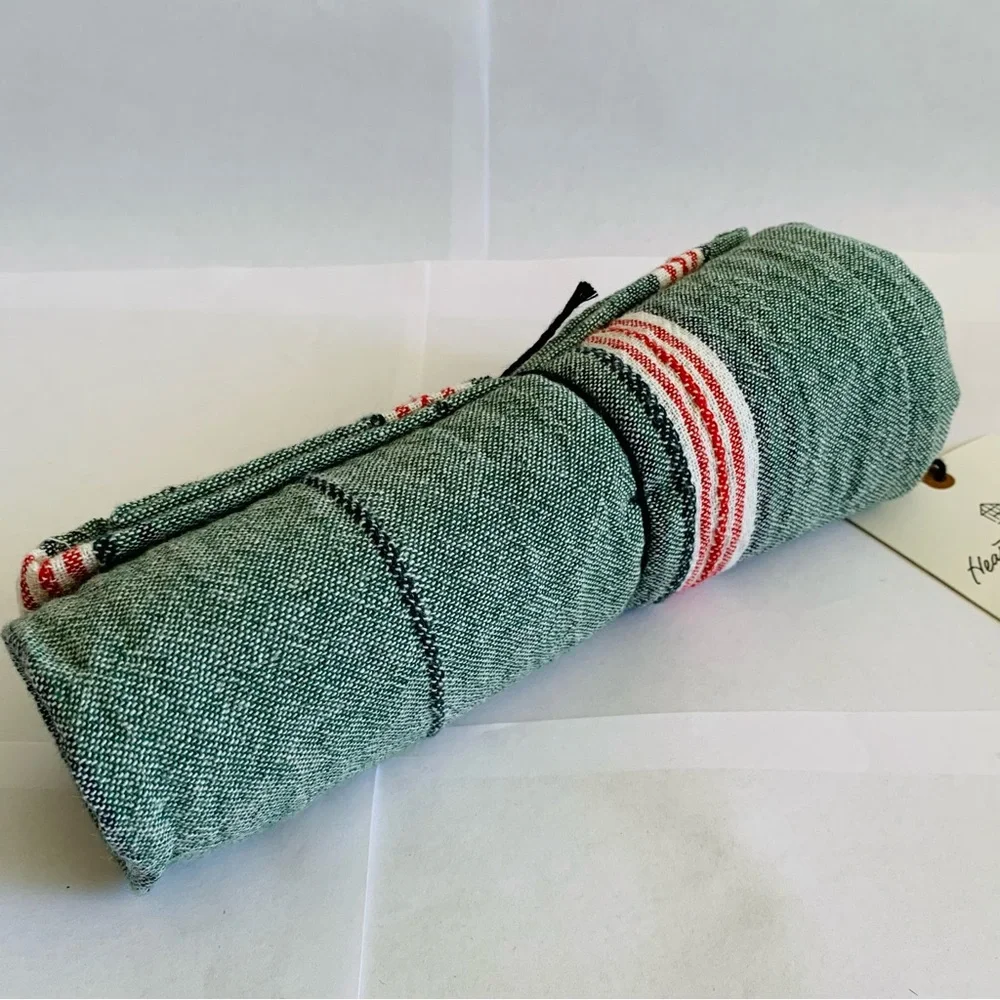 Hearth & Hand Magnolia Green Stripe Flour Sack Kitchen Towel Christmas Holiday